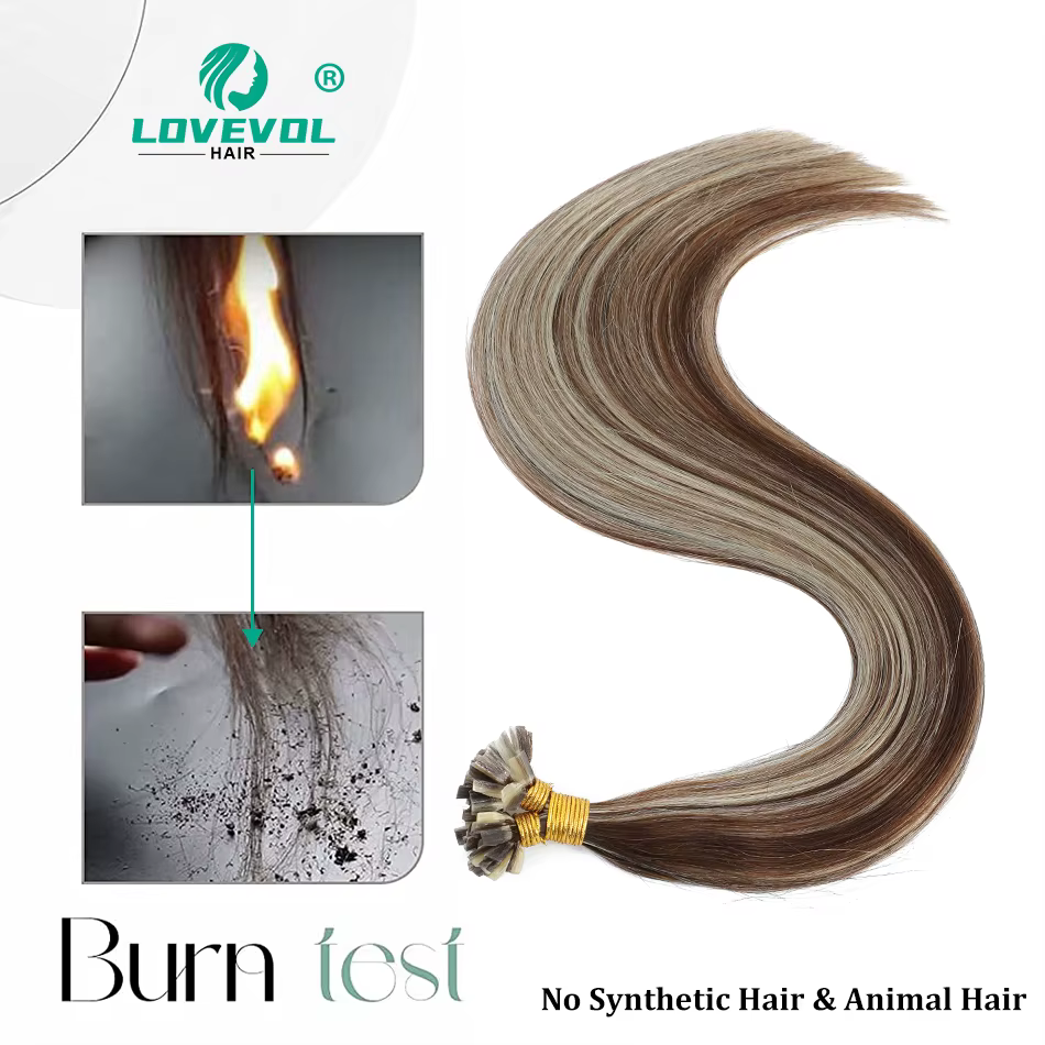 V Tip kératine russe Remy Extensions de cheveux VTip brun foncé blond 50/100 brins V conseils Fusion