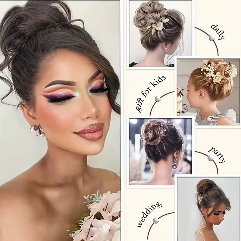Chignon synthétique en désordre pour femmes