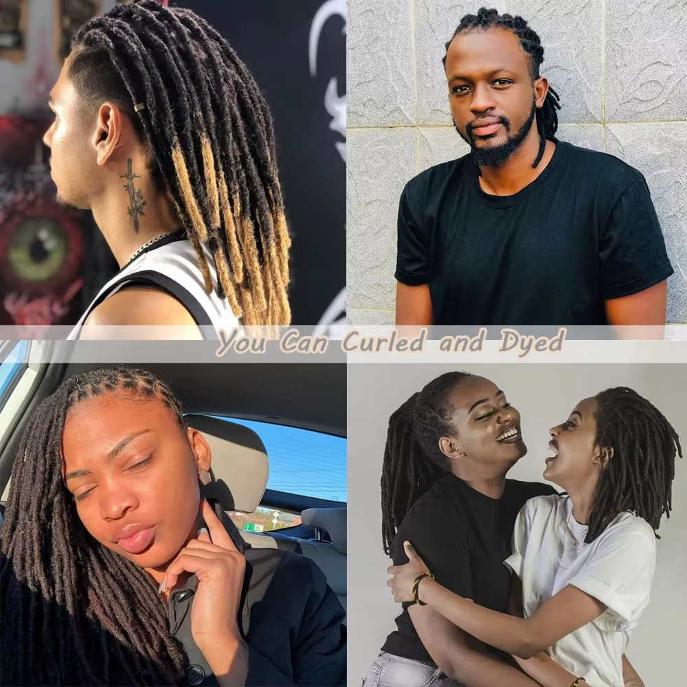 0.2/0.4/0.6/0.8 cm Extensions de dreadlocks de cheveux humains