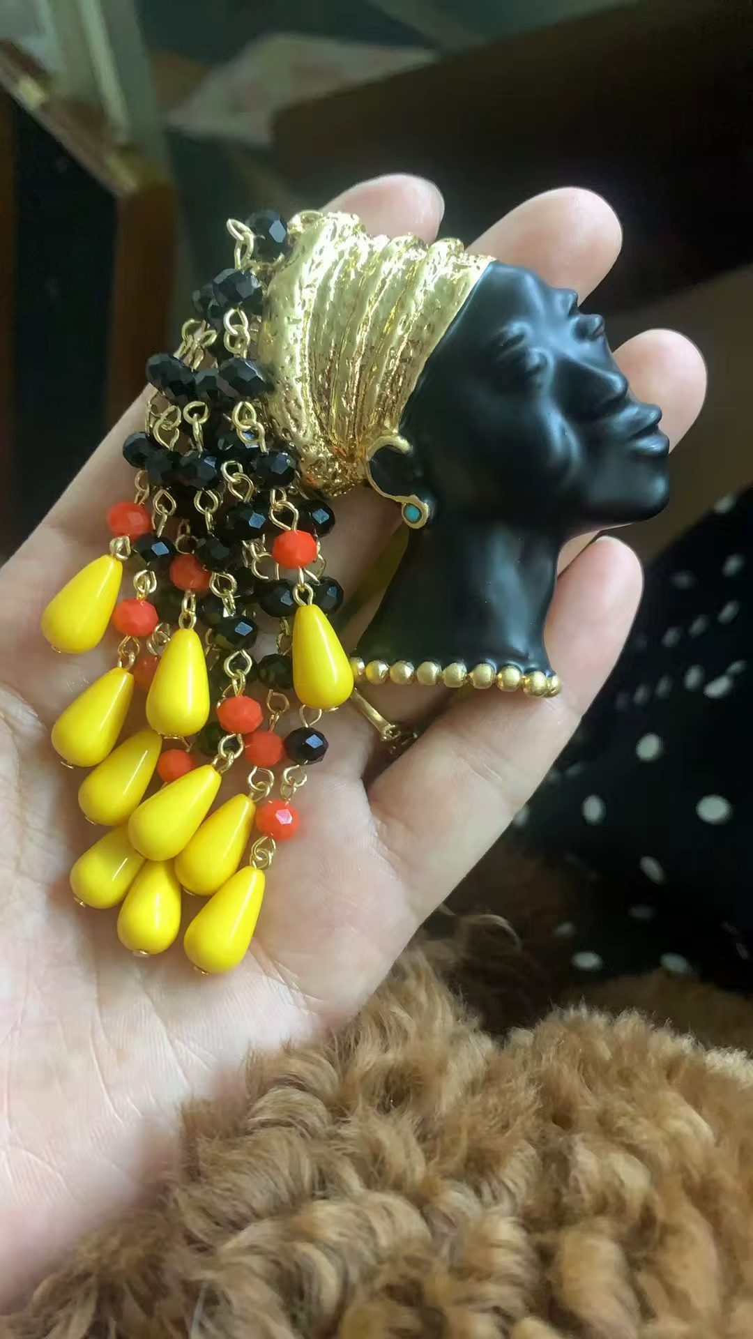 Boucles d'oreilles à pampilles exagérées Vintage, Clips d'oreille personnalisés bohème en émail artisanal