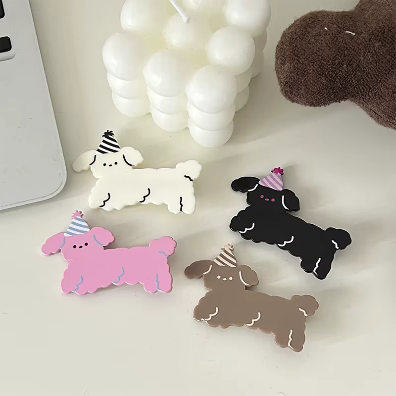 Pince à cheveux en acrylique de dessin animé mignon pour femmes et filles