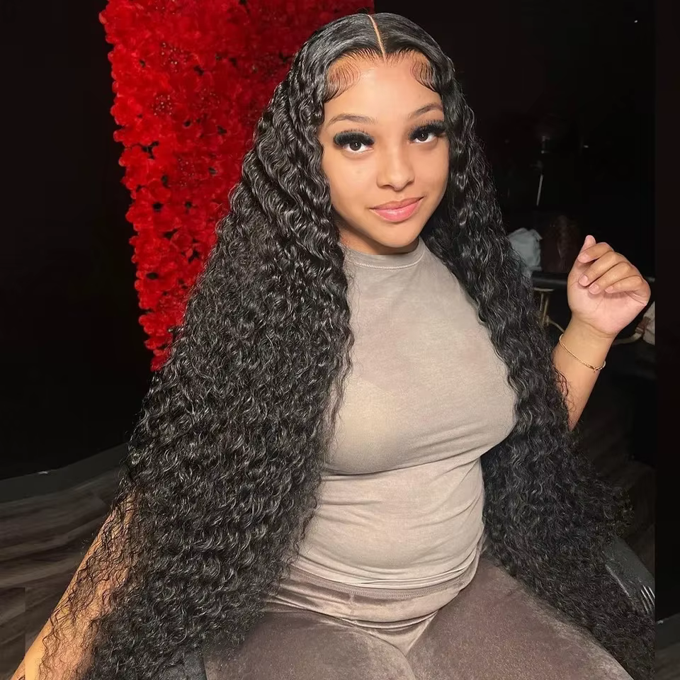 Perruques en cheveux humains bouclés malaisiens 13x6