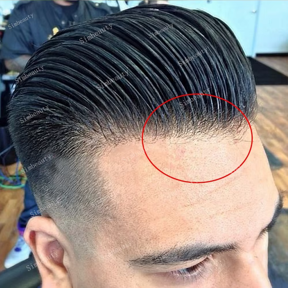 Prothèse capillaire pour homme en cheveux naturels, la moins chère, avec ligne de cheveux naturelle, micro-peau, système complet en peau fine, robuste et durable