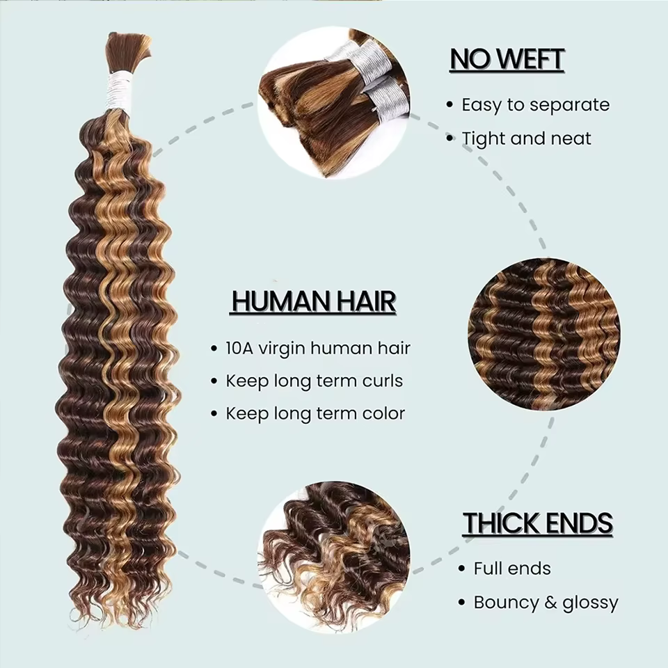 Mèches de cheveux humains Ombré 100g pour tresses bohèmes