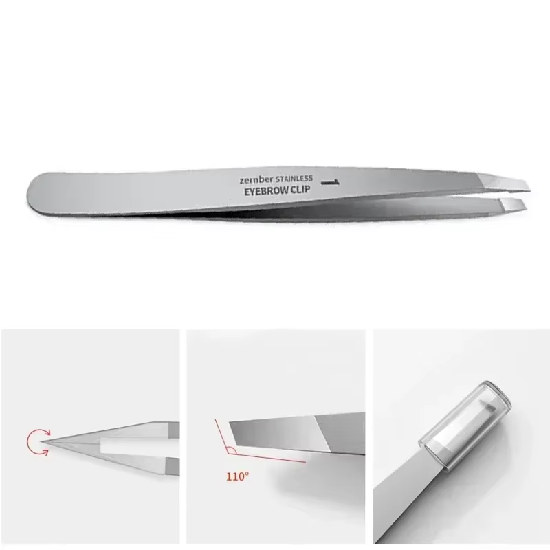 Pince à sourcils Oblique en acier inoxydable