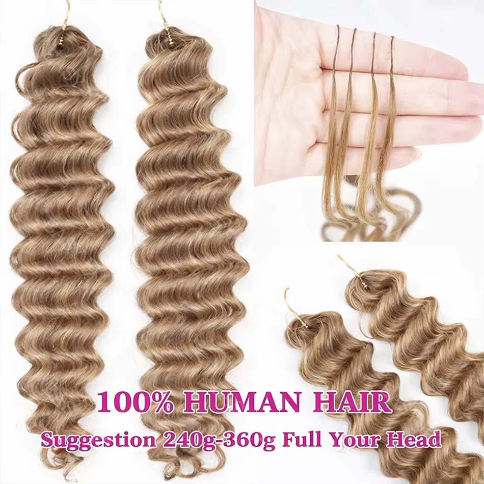 Extensions de cheveux humains pré-séparées au crochet