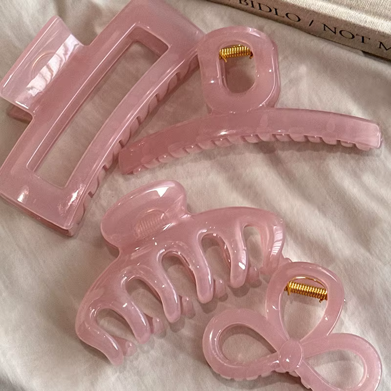 Pince à cheveux rose gelée pour fille