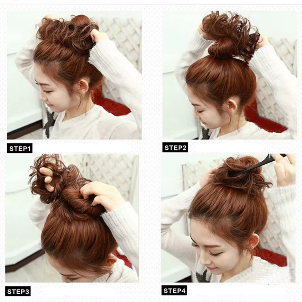 Jeedou cheveux synthétiques Extension de Chignon en désordre ébouriffé Updo bouclés