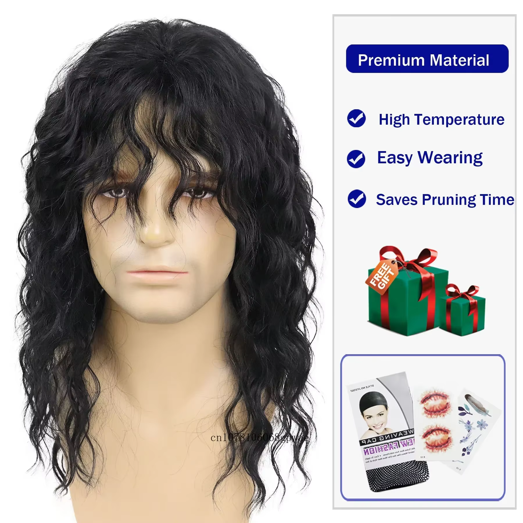 Perruques noires pour hommes