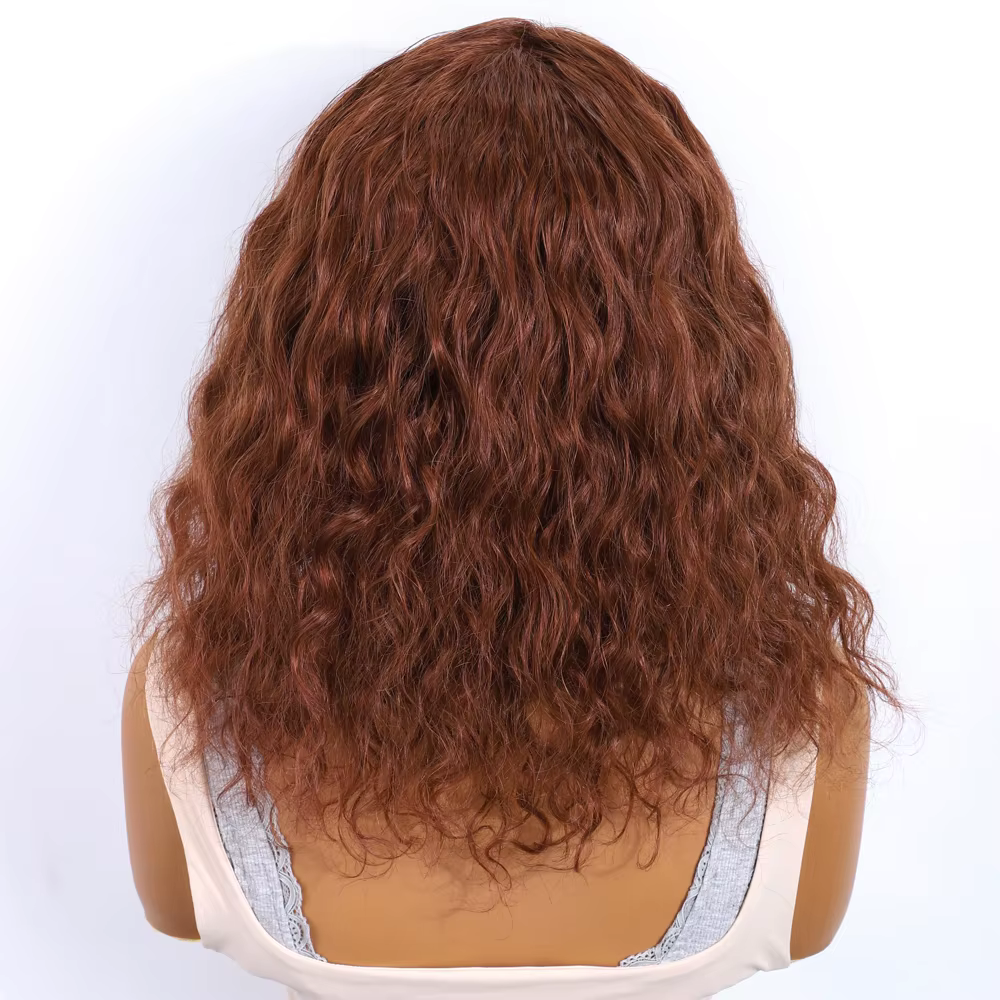 Perruques de cheveux humains de couleur Orange gingembre pour femmes 16 pouces vague de corps courte Remy