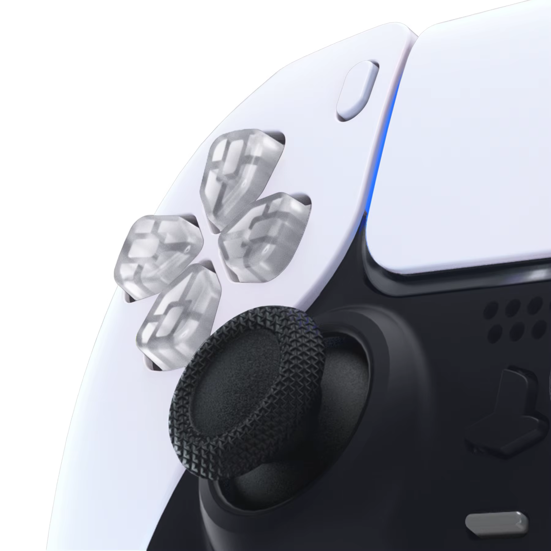 EXtremeRate-lèvent DSub fendus ergonomiques, boutons SDP, boutons DSub indépendants clairs pour PS5, EG, tous les modèles de manettes PS4