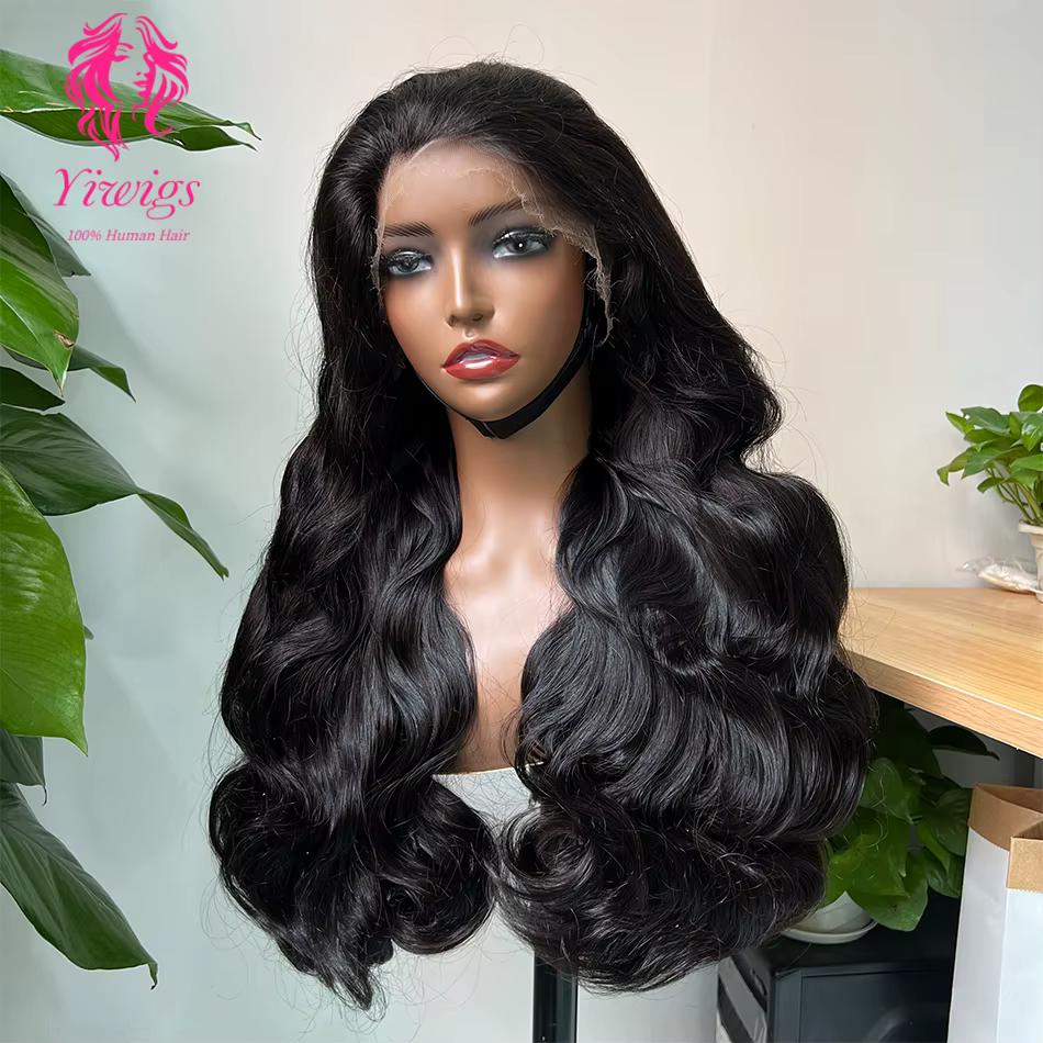 Yiwigs 250 densité Super Double dessiné vague de corps Hd dentelle perruques de cheveux humains Vietnam 4x4