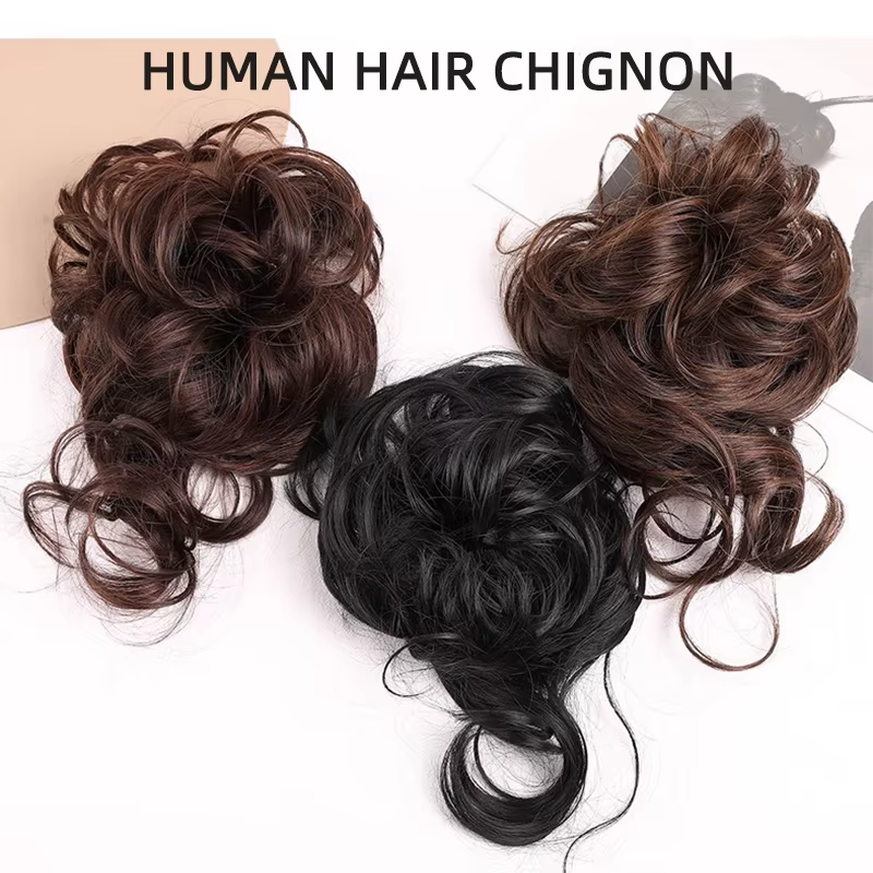 LUPU 100% Extensions de Chignon de cheveux humains