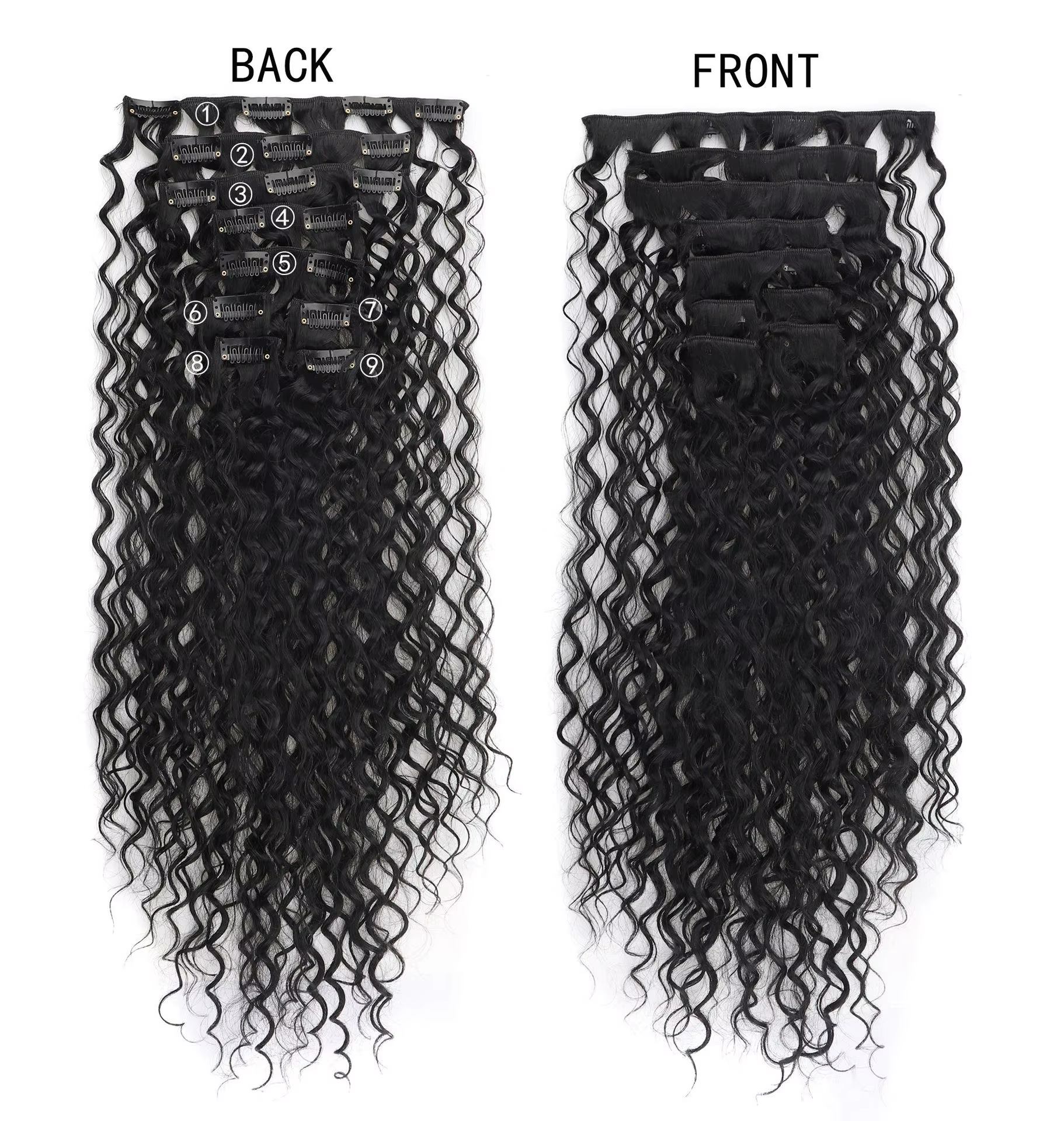 Extensions de cheveux synthétiques bouclés et épais