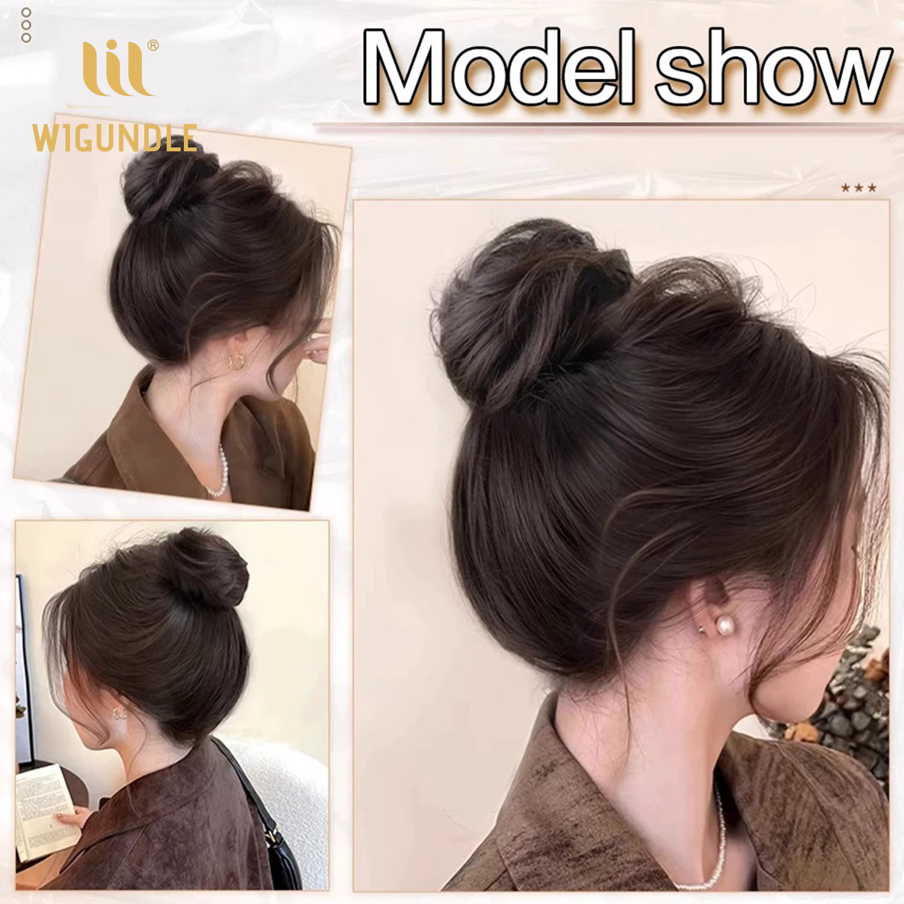 Chignon synthétique lisse pour femme