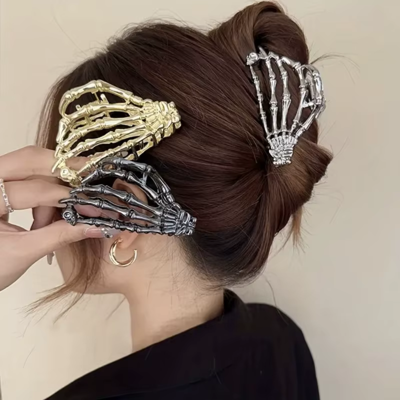Pinces à cheveux en métal gothique pour femmes