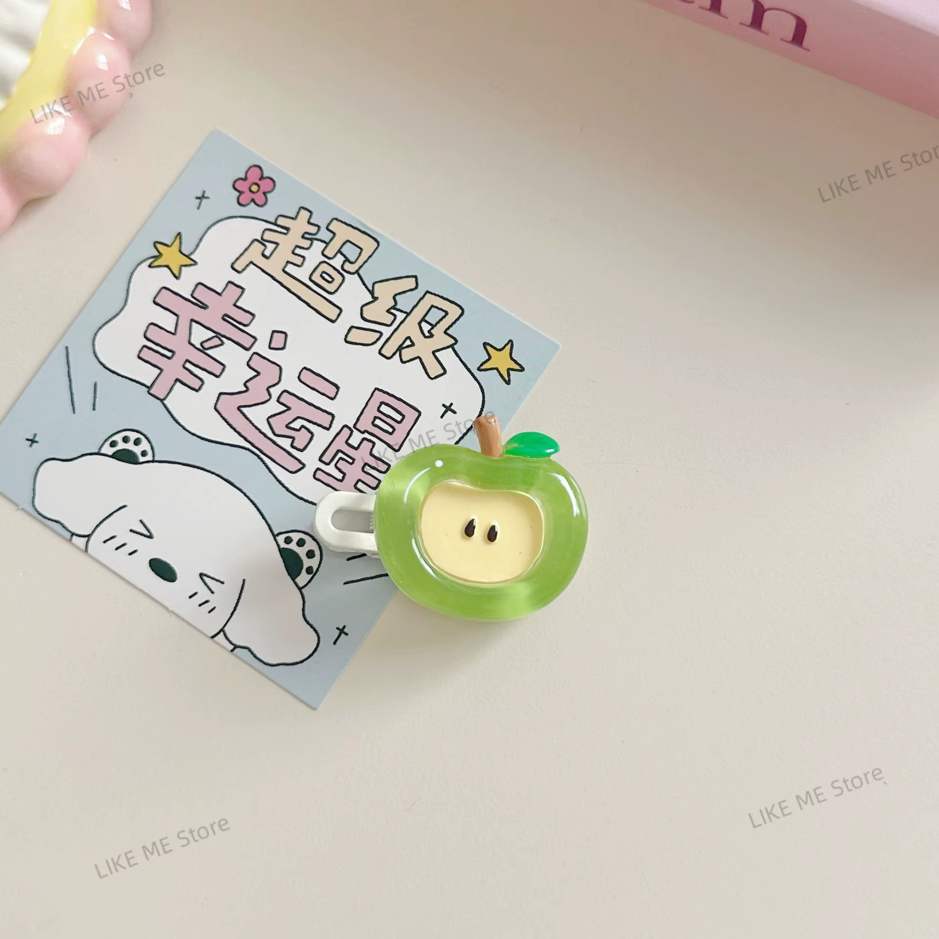 Délicieux grande pomme épingle à cheveux mignon doux fille coeur dessin animé frange bord pince coiffure carte enfants