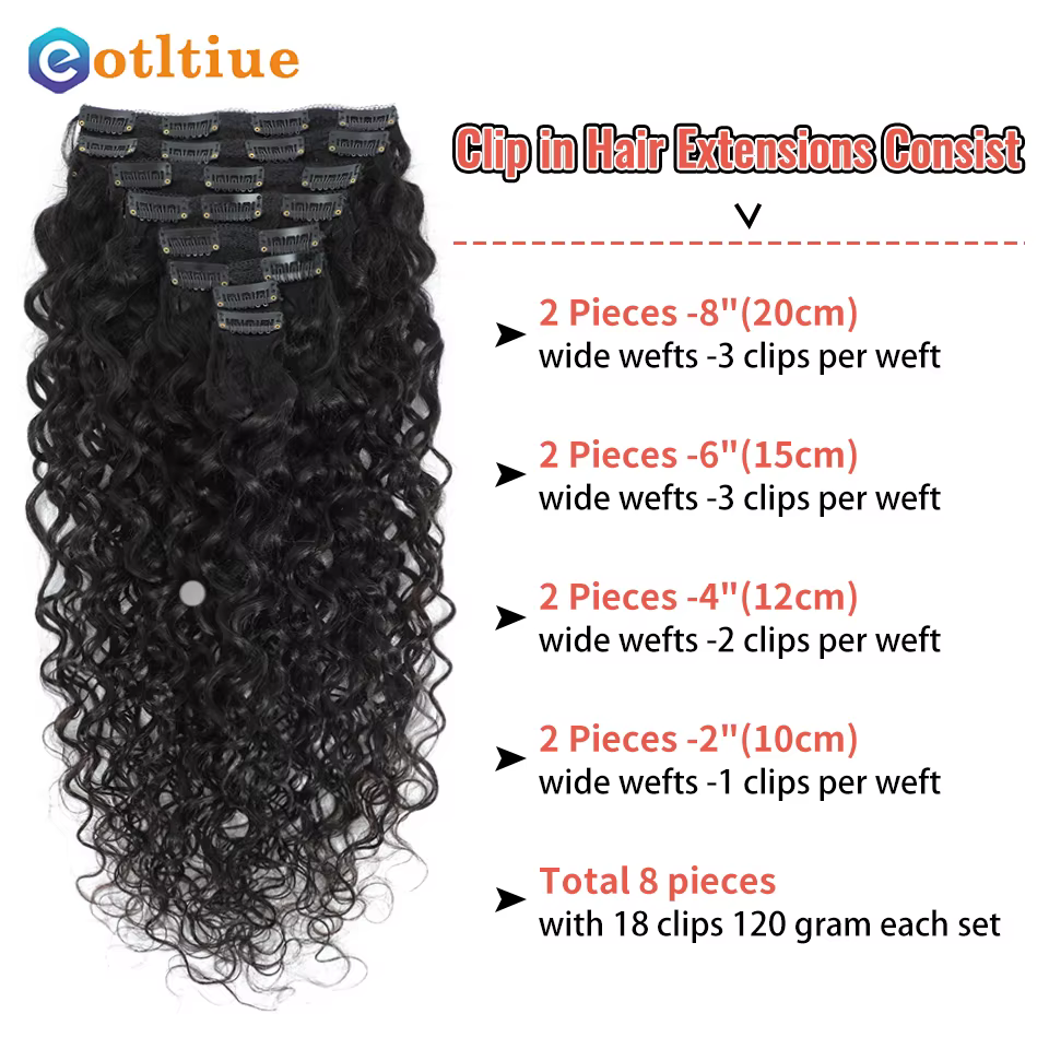 Extensions de cheveux bouclés à clipser pour femmes