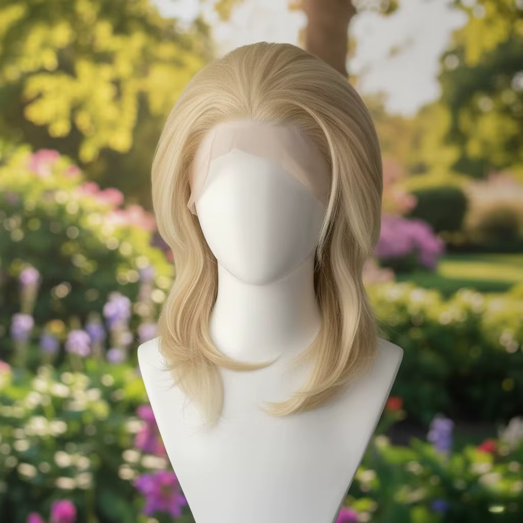 Perruques synthétiques blondes 613 à dentelle frontale pour femmes