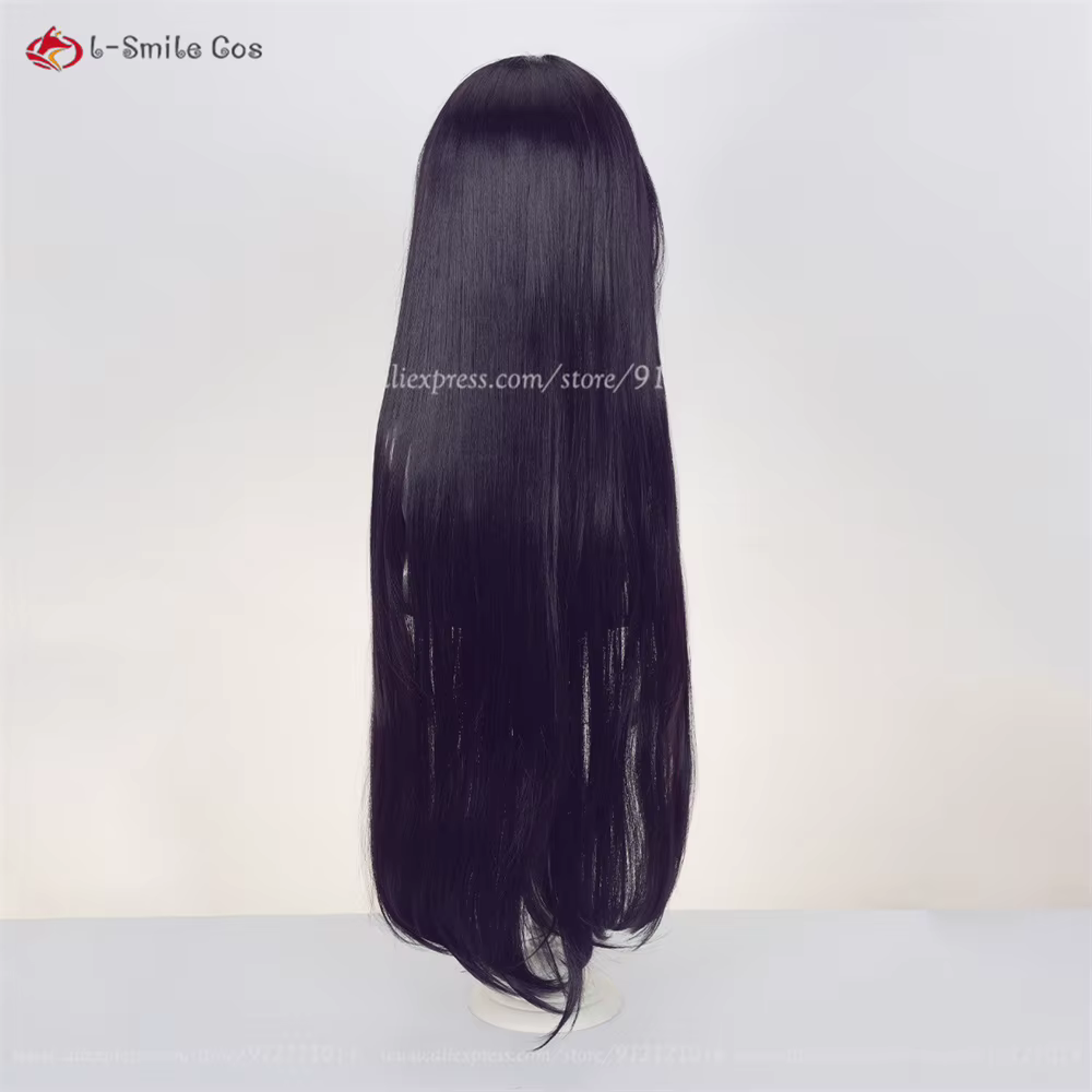 Waguri Kaoruko Perruque de Cosplay synthétique noire violette de 100cm pour femmes