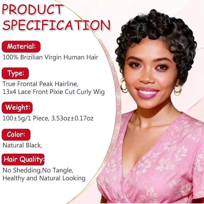 Perruque Lace Front Wig naturelle bouclée