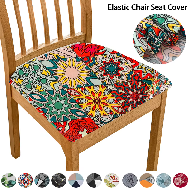 Housse De Coussin De Siège De Chaise Carrée Extensible Avec Fond Élastique Sans Dossier