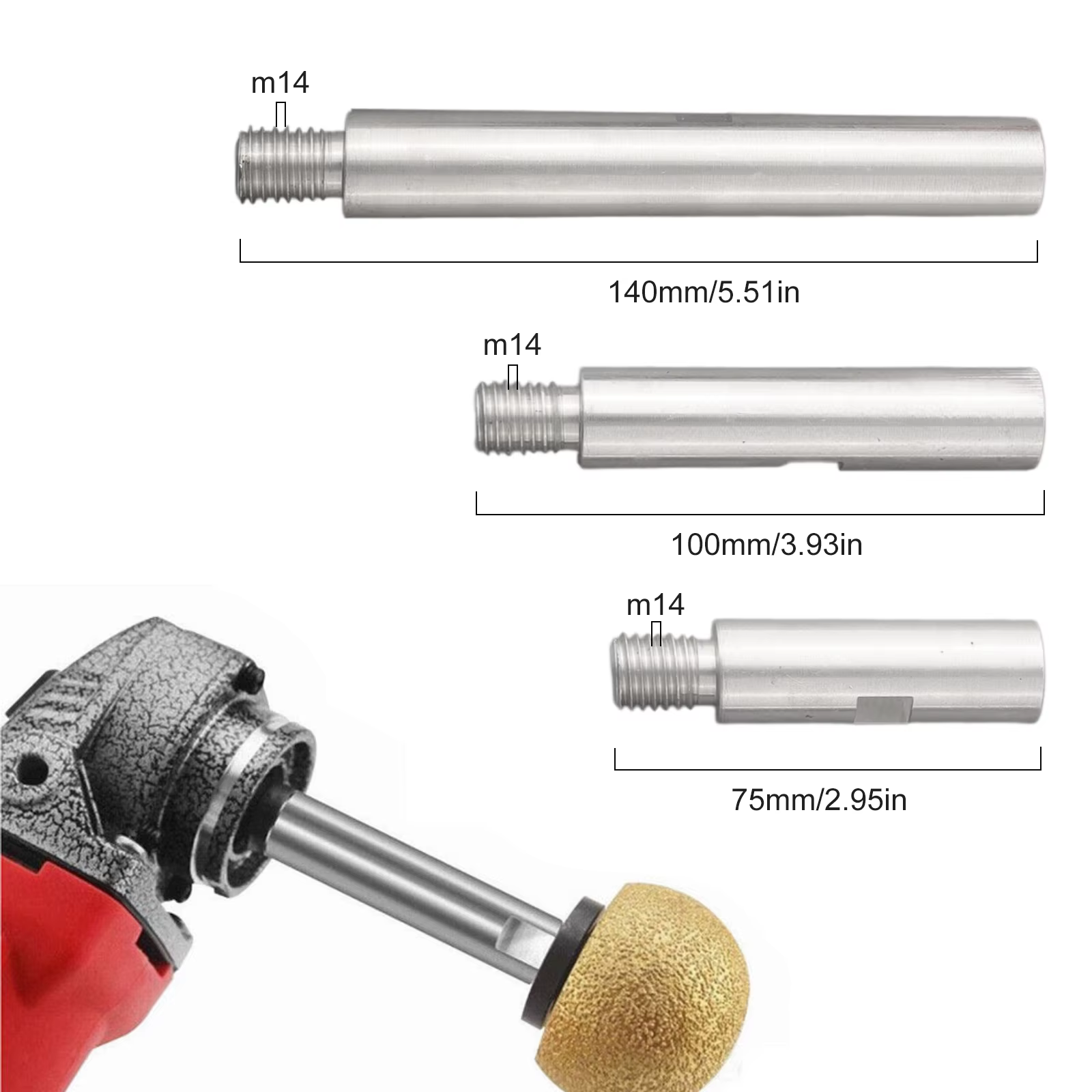 Tiges d'extension tampons de polissage ensemble arbres d'extension tampons de polissage adaptateur de filetage 75/100/140mm tampon de support pour de nombreuses utilisations
