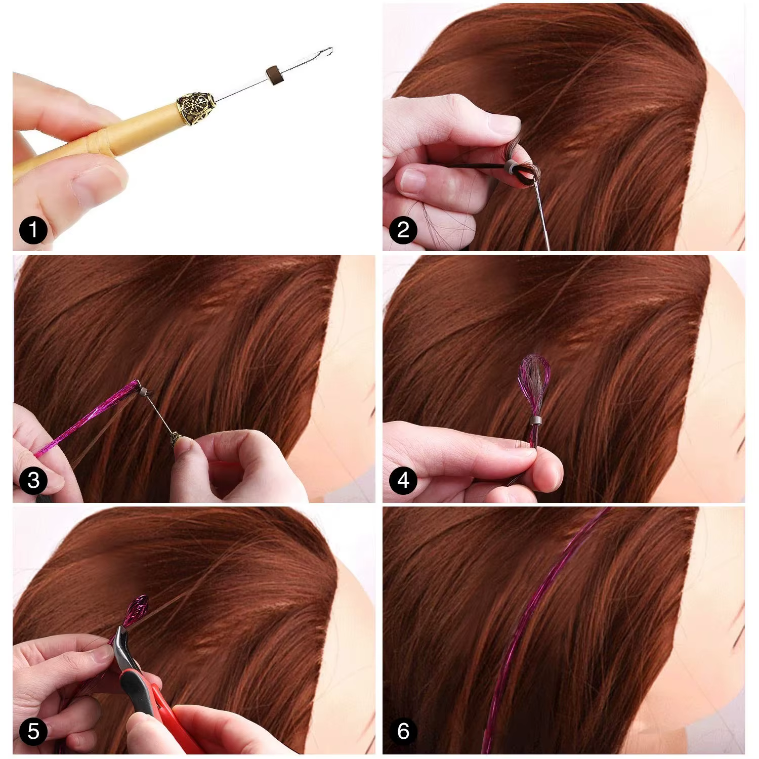 Kit de guirlandes capillaires brillantes et colorées