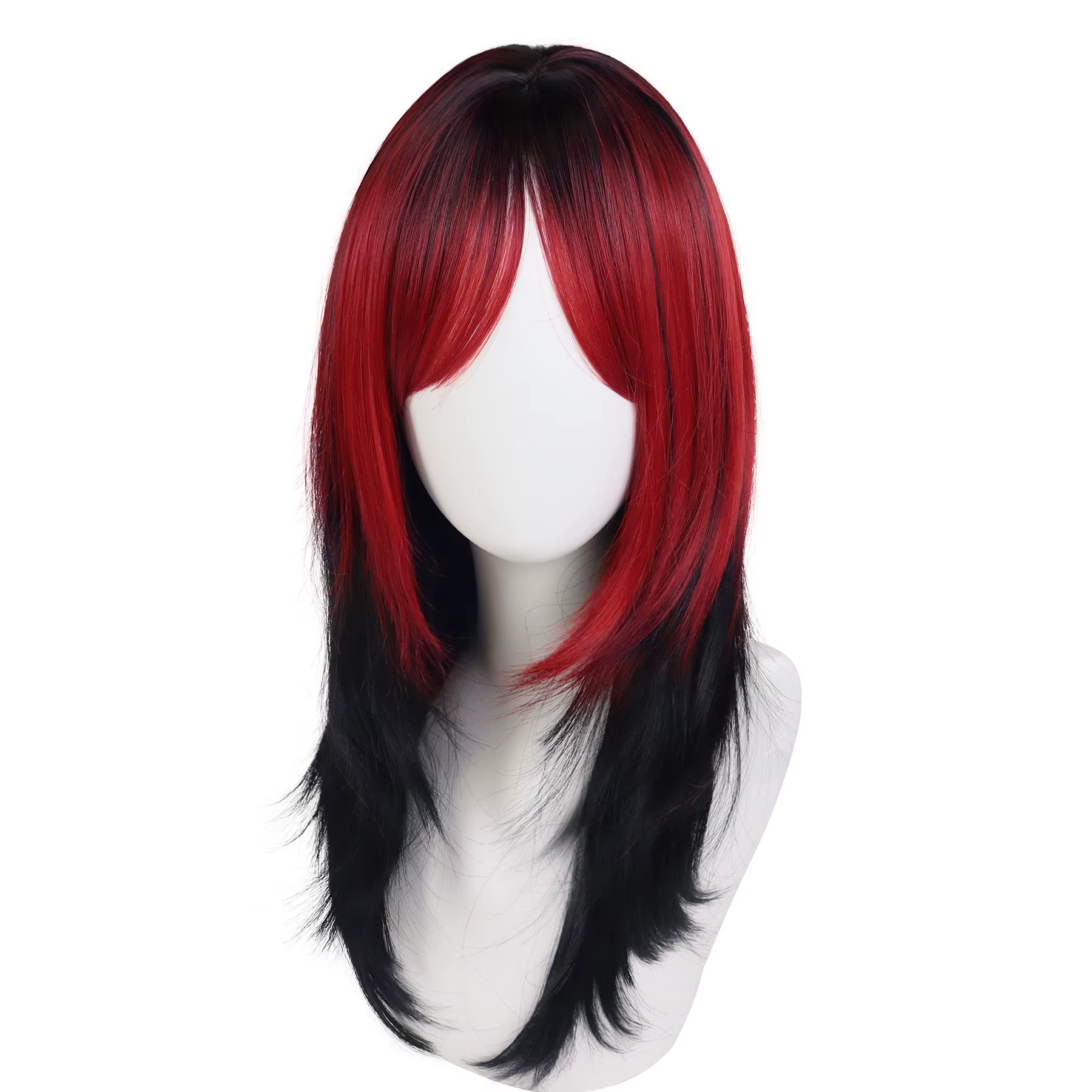 Perruques rouges et noires pour femmes
