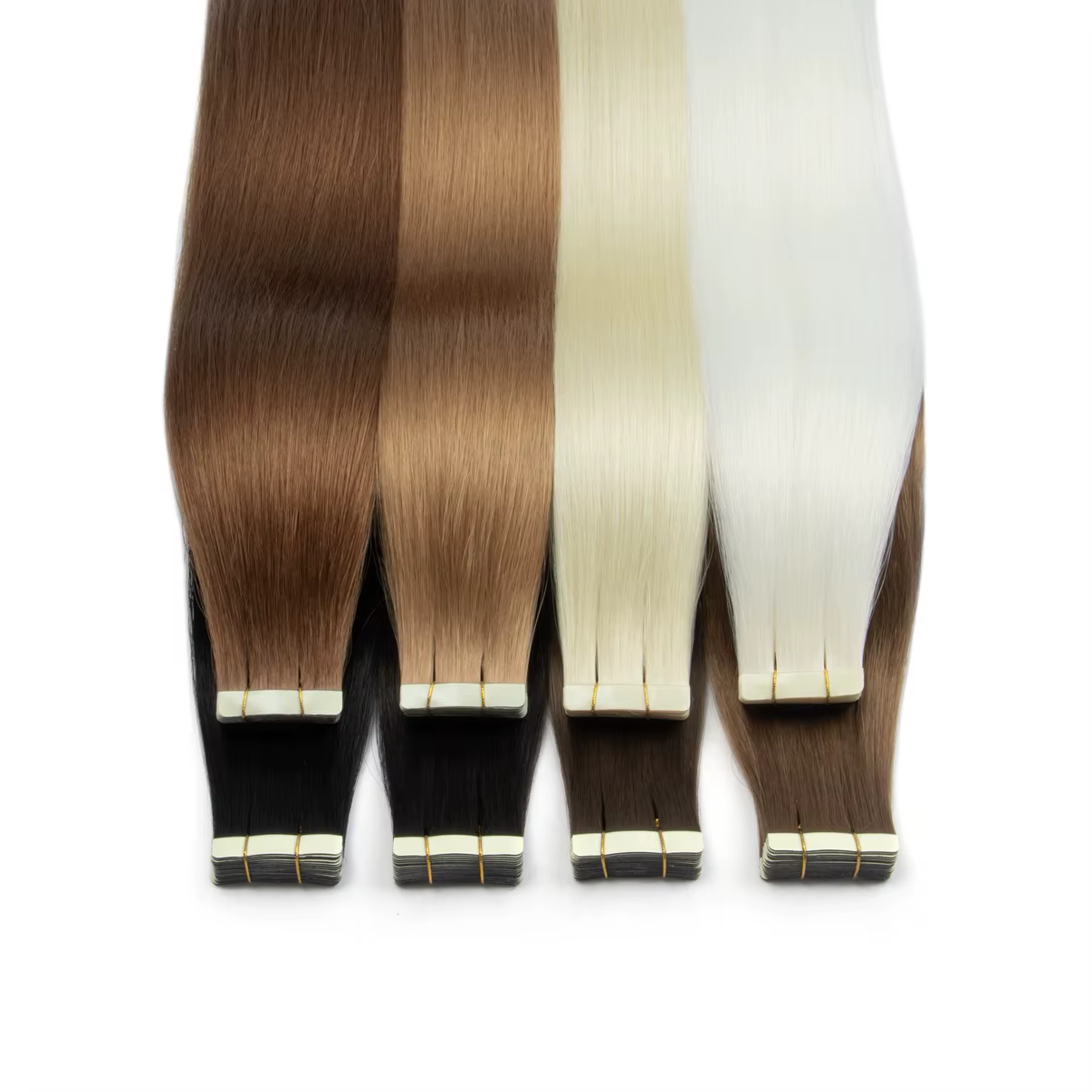 Extensions de cheveux synthétiques à bandes adhésives