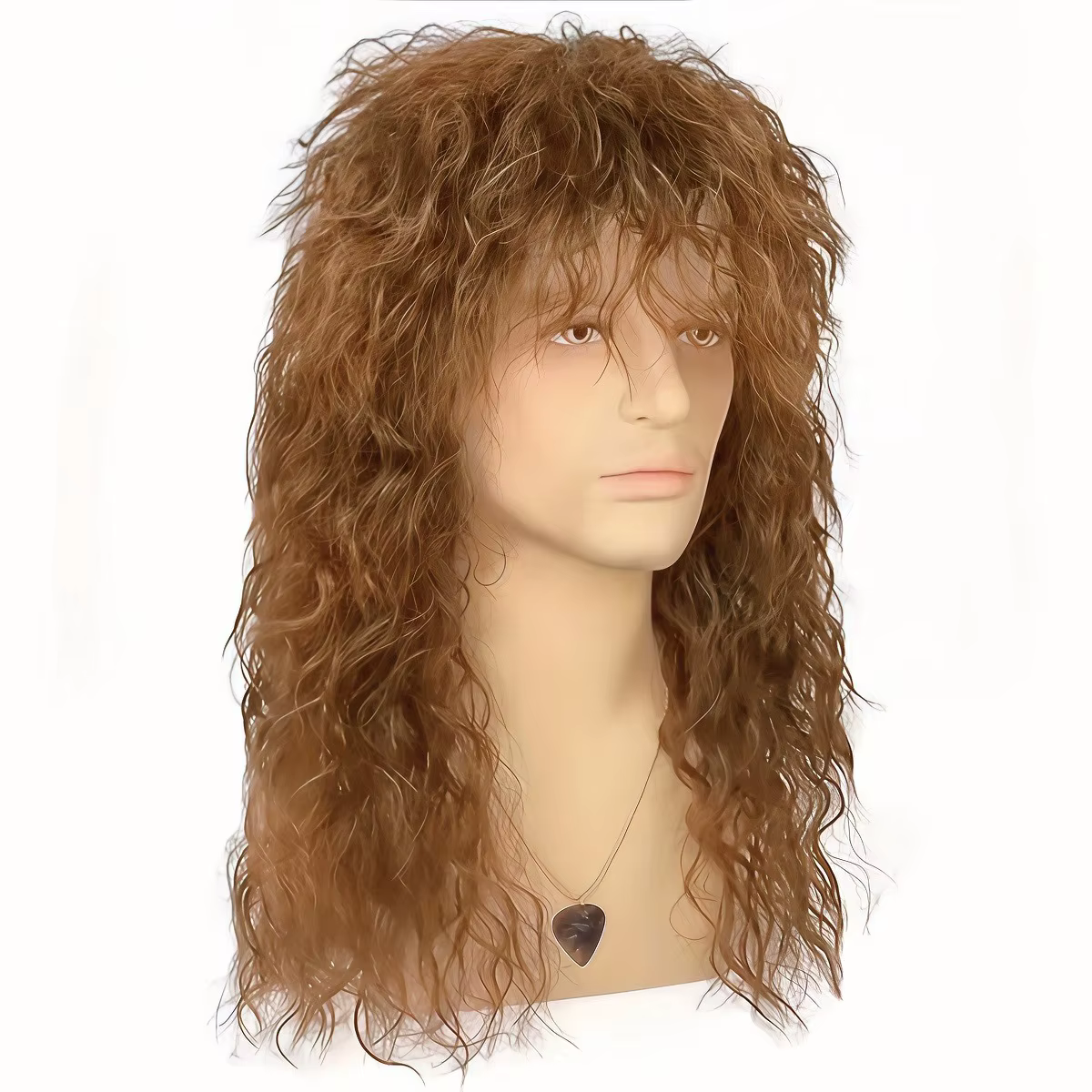 Perruque synthétique afro bouclée de ton marron rock classique