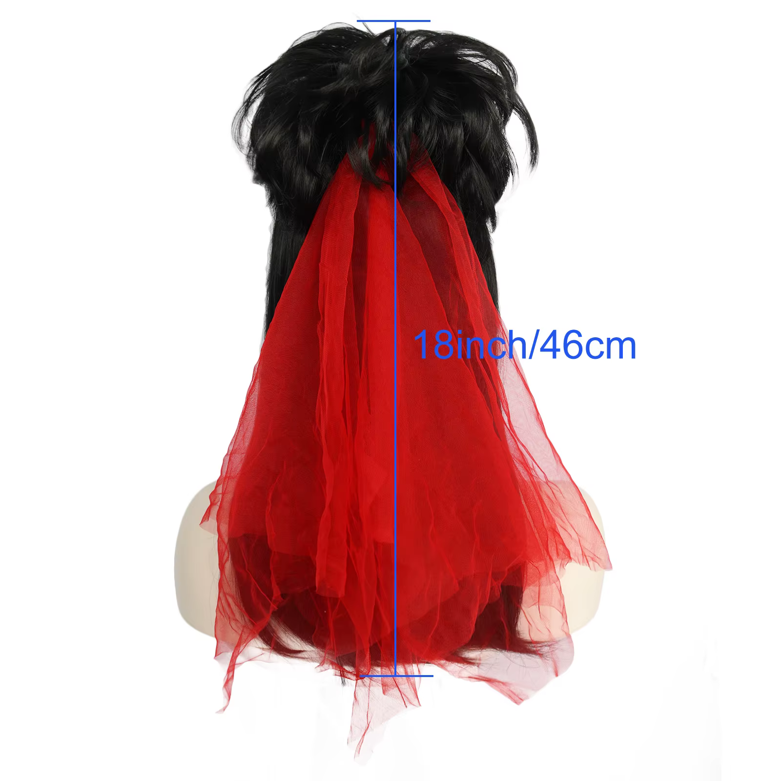 Perruque Lydia Deetz pour cosplay avec voile