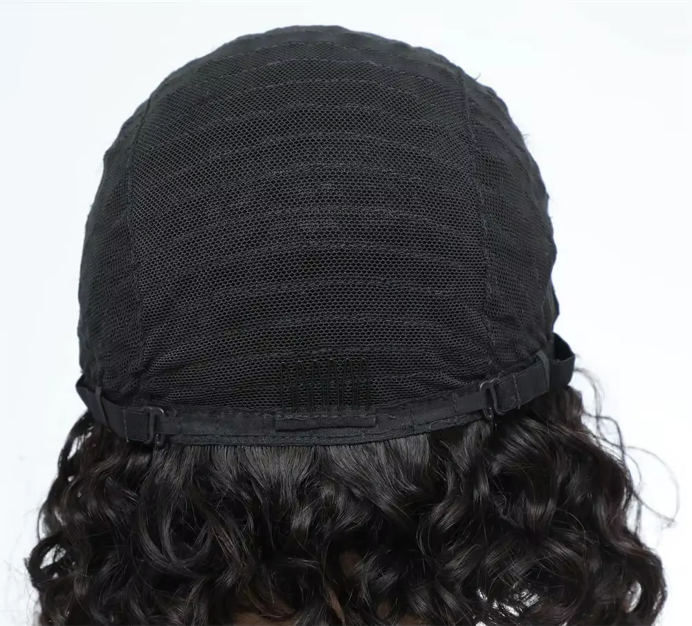 Perruque en cheveux humains Jerry Curly avec frange