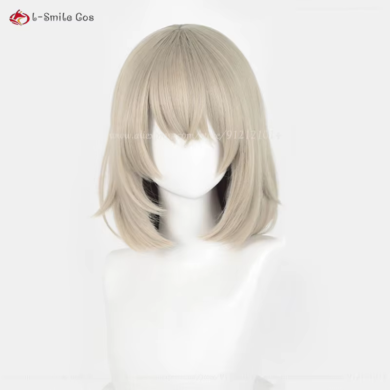 Anime Falin Touden Cosplay perruque 35 cm court gris or femmes perruques résistant à la chaleur cheveux synthétiques