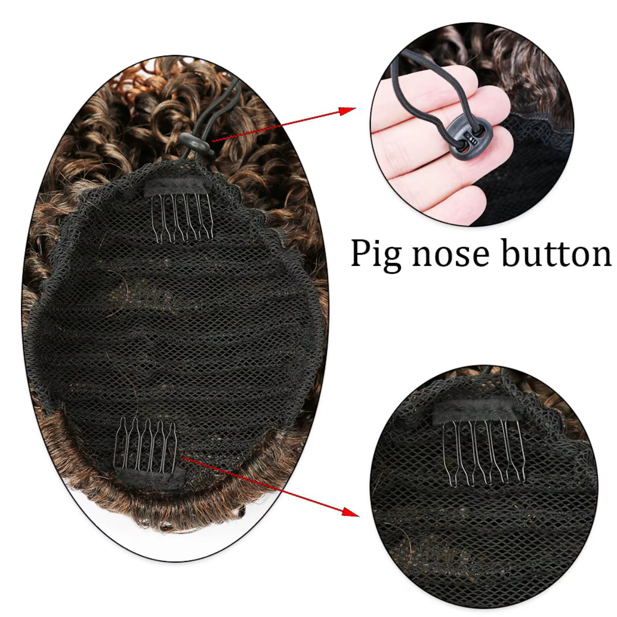 Extension de chignon afro bouclé frisé avec cordon de serrage pour femmes noires