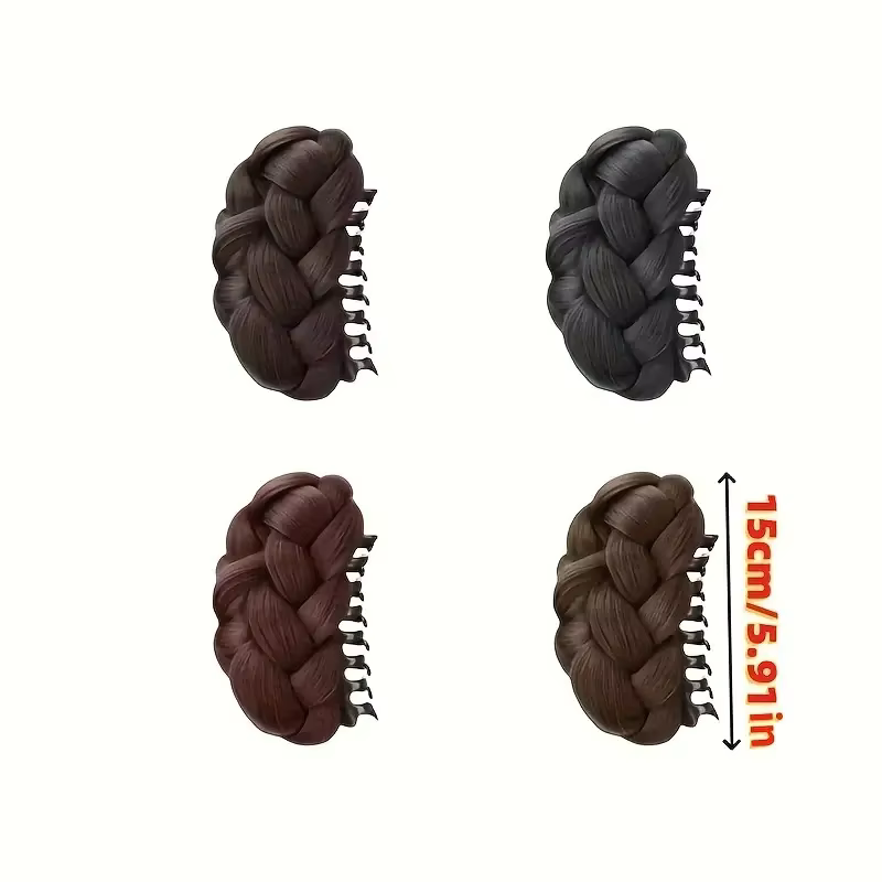 Postiche synthétique élégante pour chignon, pince à griffe ovale, accessoire pour chignon haut pour femmes, adapté à un usage quotidien, accessoires pour cheveux