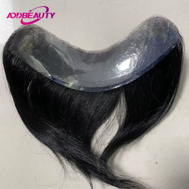 Choix hommes toupet PU V Style avant perruques de cheveux humains indien humain Remy système