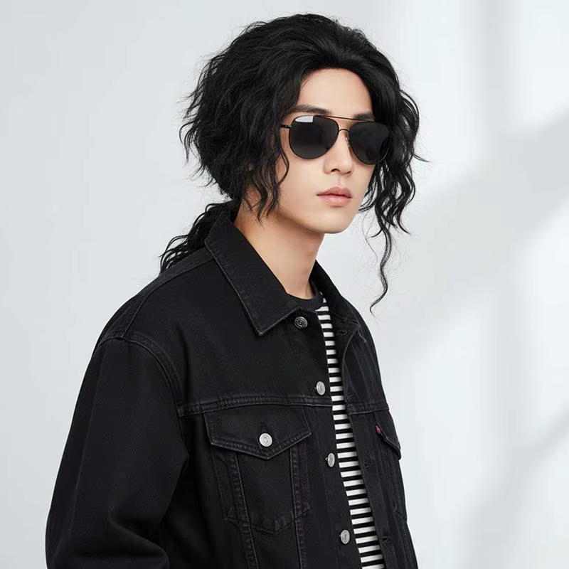Perruque noire bouclée style Michael Jackson