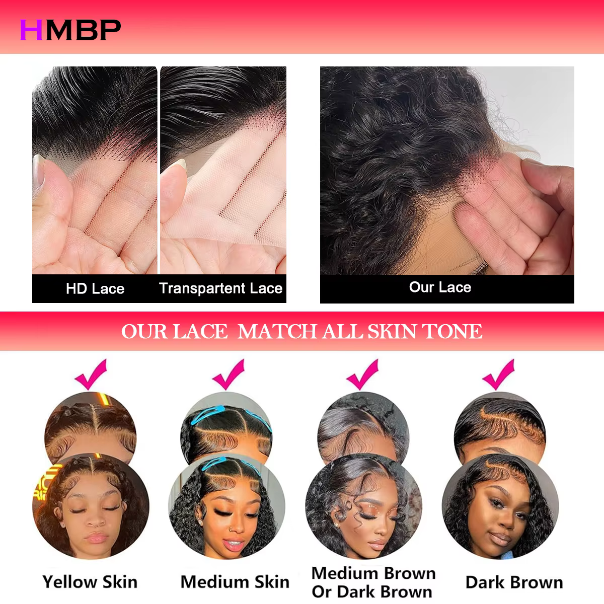 Perruques bouclées volumineuses 360/13x6 HD sans colle
