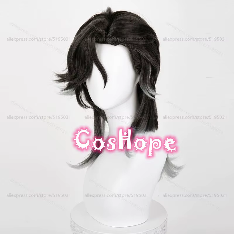 IDV Knight Richard Sterling Cosplay perruque 50 cm courte gris noir mixte