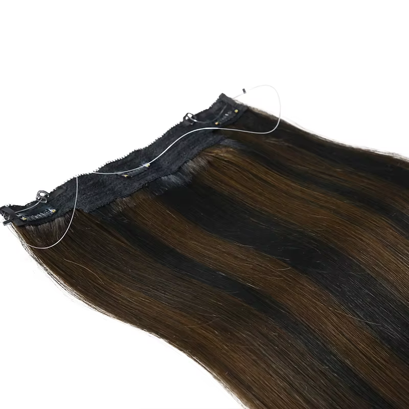 Extensions de cheveux naturels brésiliens à fil invisible