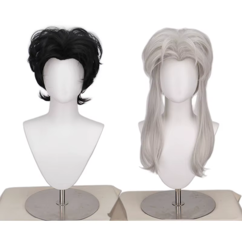 Perruque de cosplay Pierrot Harlequin pour homme