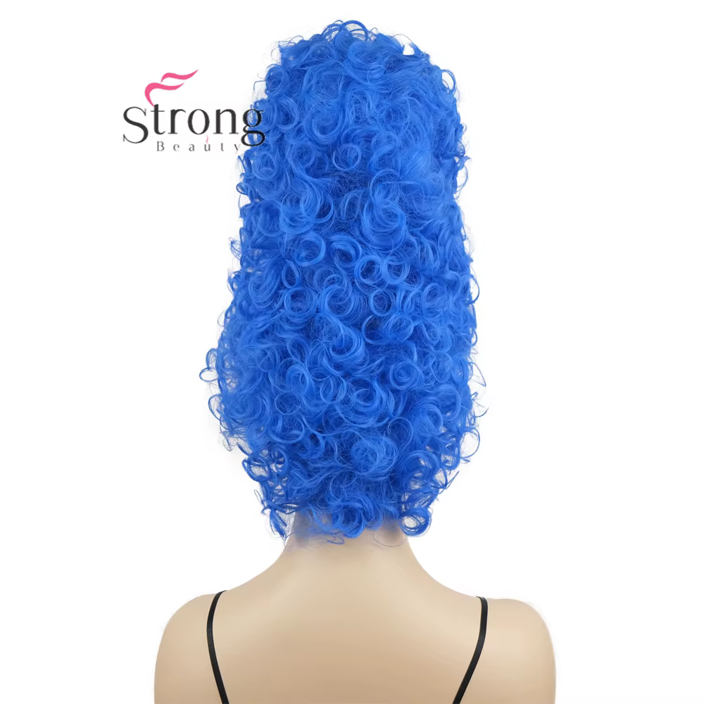 Marge Simpson Cosplay perruque Anime femmes bleu synthétique