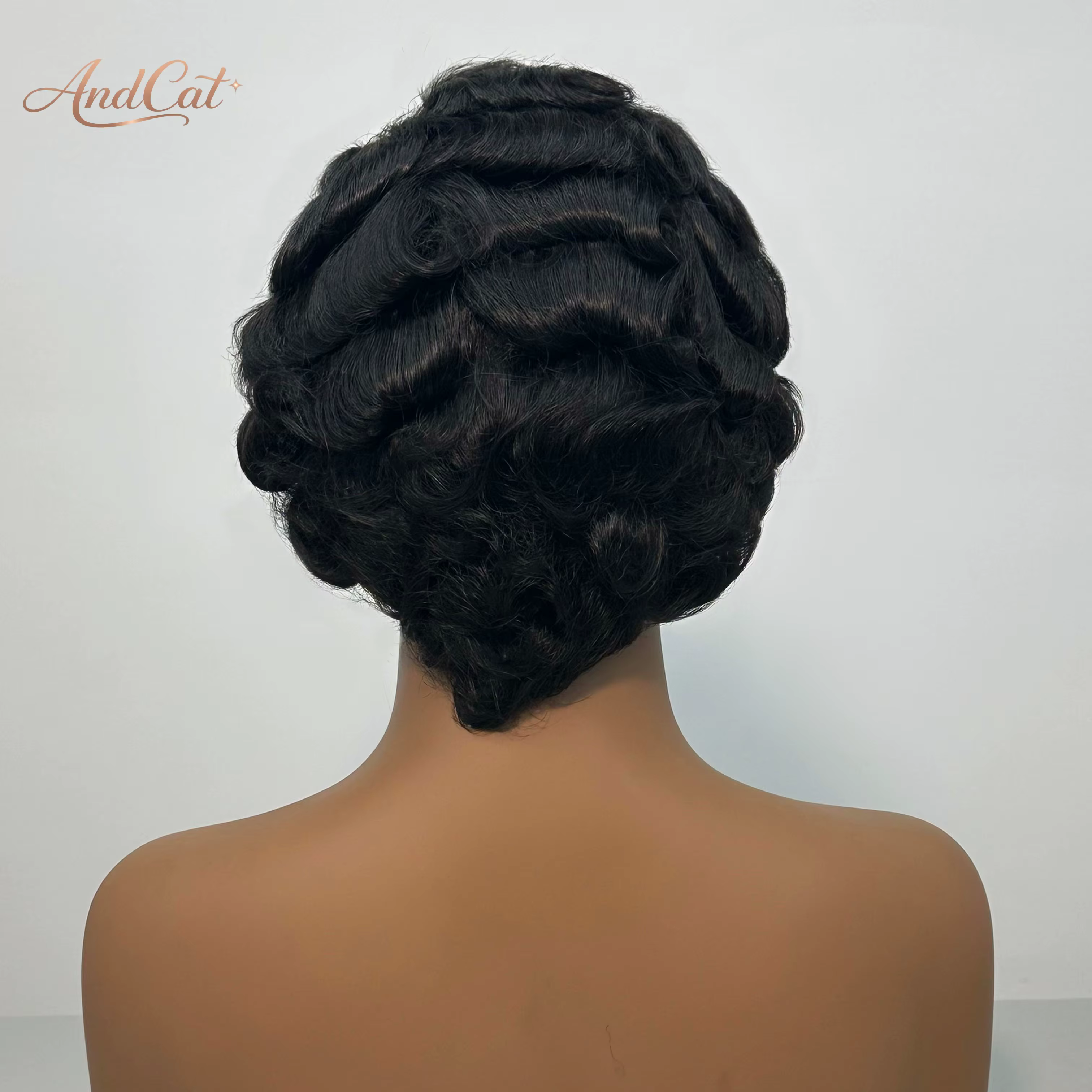 Perruque Courte Bouclée Pixie Cheveux Humains Vierges Brésiliens 100% Naturels Perruques Frontales 13x4 Couleur Noir Naturel Couleurs Variées