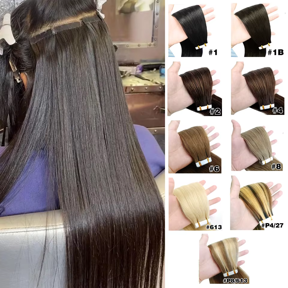 Extensions de cheveux à bandes adhésives