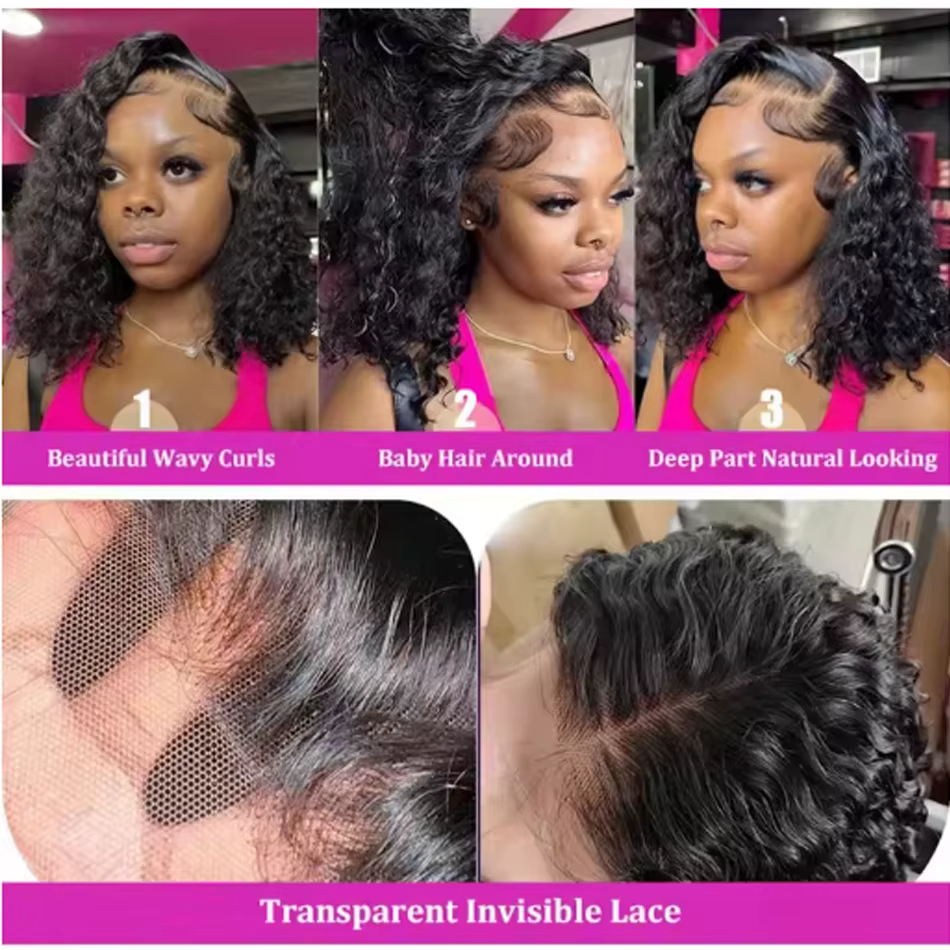 Perruques sans colle en cheveux humains