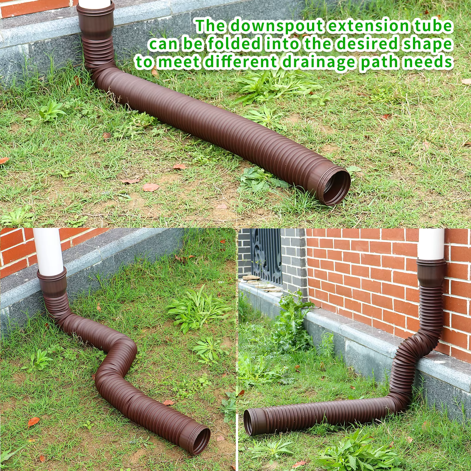 Tuyau de descente rond extensible | Tuyau de drainage flexible et durable - extensible, résistant aux intempéries, antigel et anti-explosion.