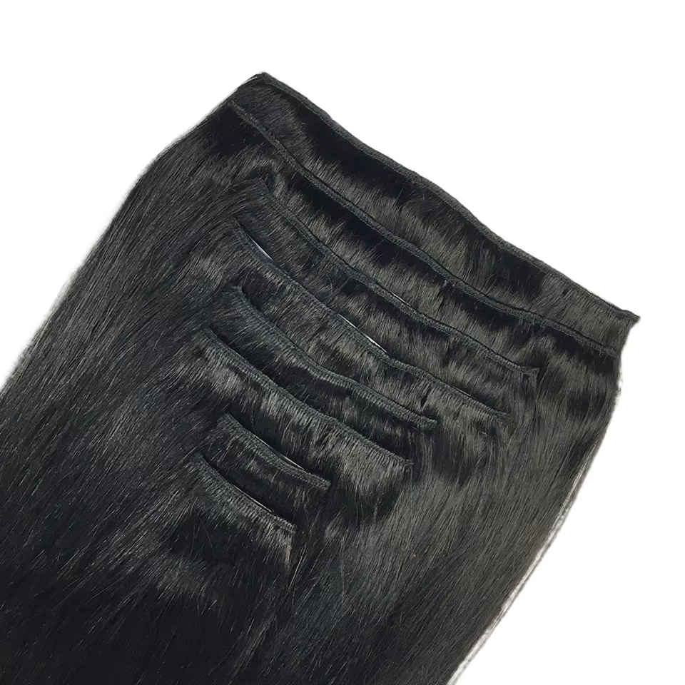 Extensions de cheveux brésiliens Remy à clips