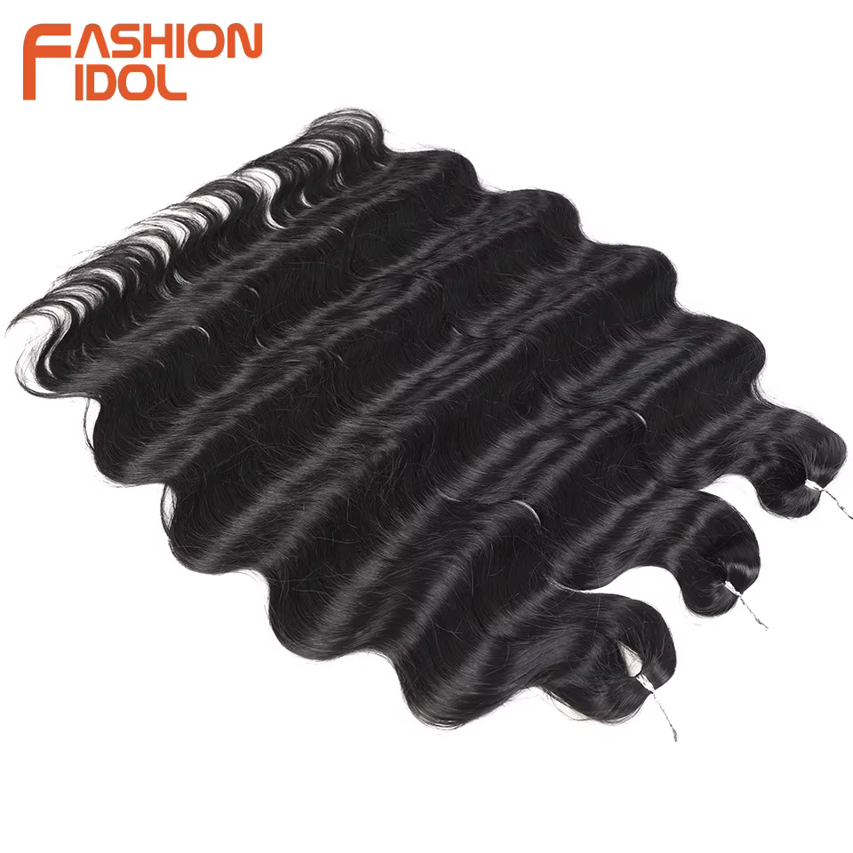 FASHION IDOL 24 pouces vague de corps Crochet tresses cheveux fibres synthétiques armure