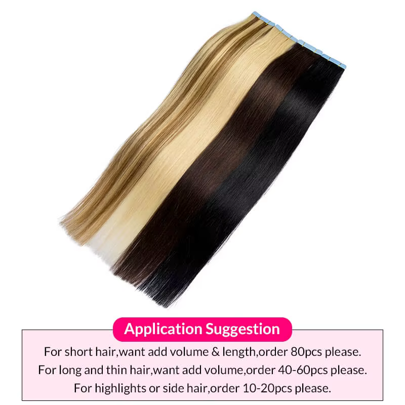 Extensions de cheveux à bandes adhésives